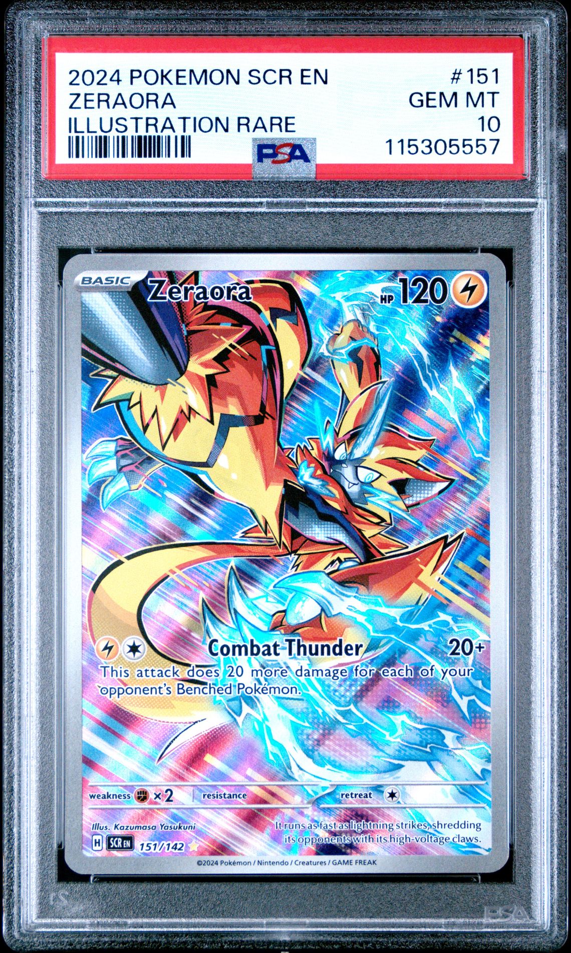 PSA 10 Zeraora - 151/142 - Illustration Rare - Stellar Crown - Cert 115305557 - PSA slab front