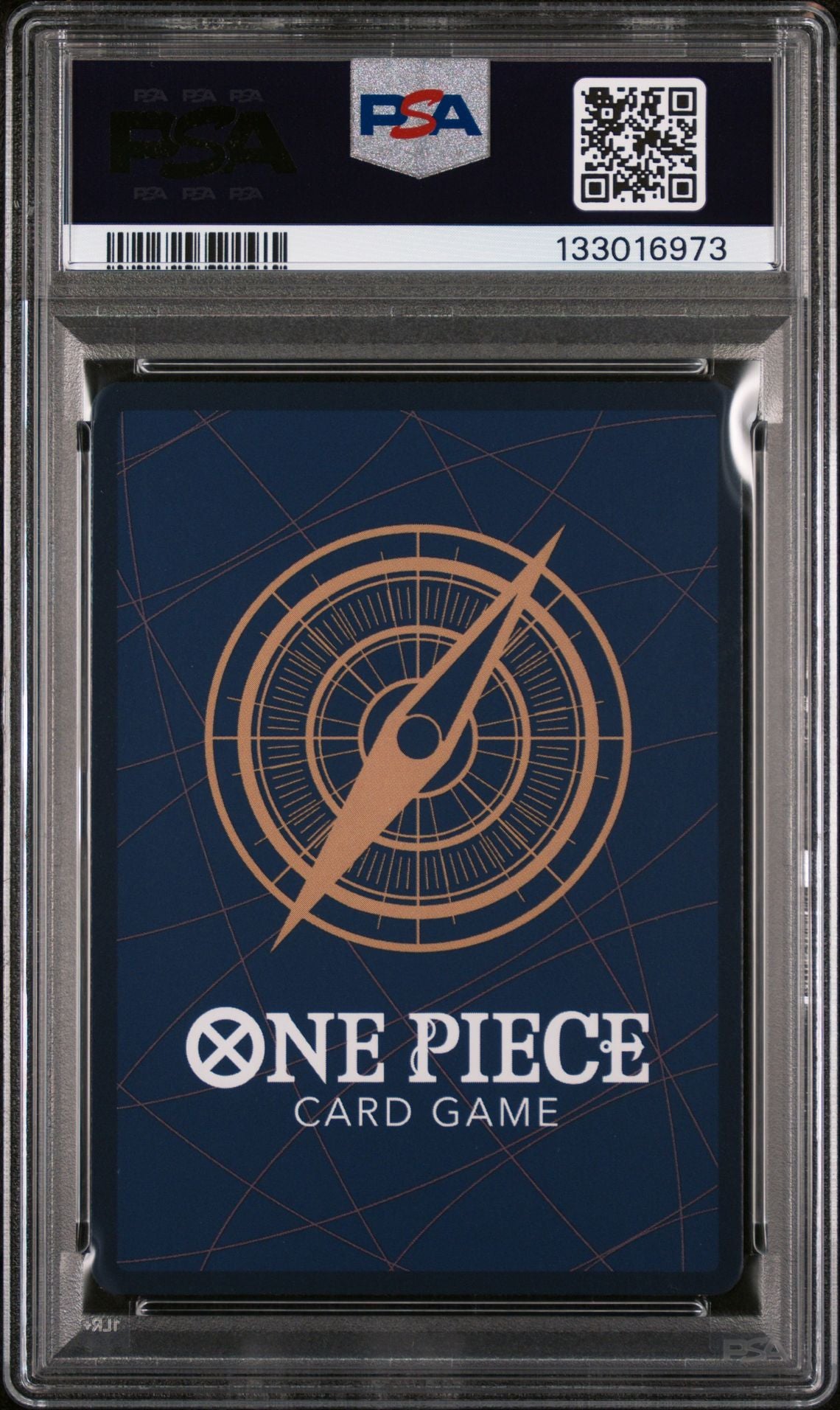 PSA 10 Gum-Gum Giant Gavel - OP03-055 - Jolly Roger Foil - PRB01 One Piece - Cert 133016973 - PSA slab back