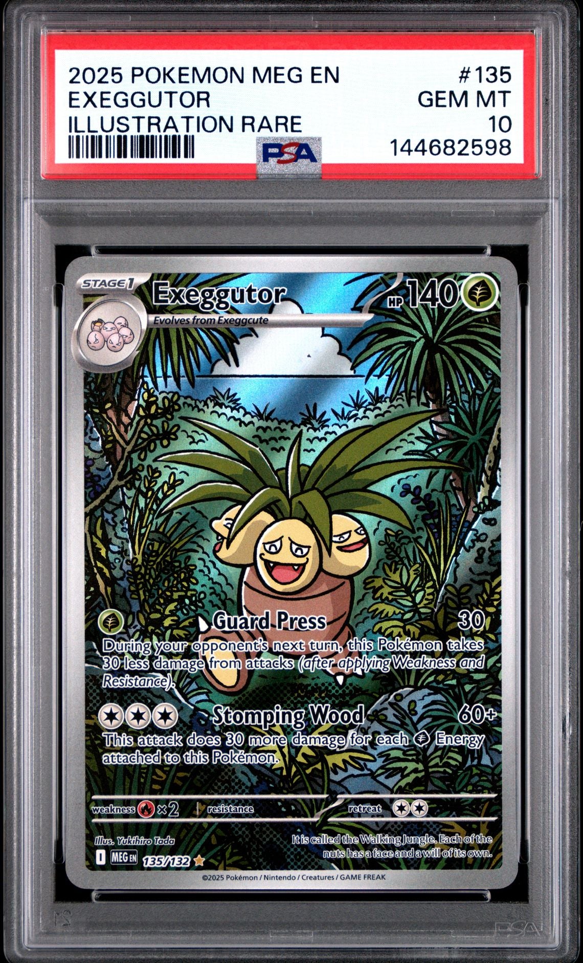 PSA 10 Exeggutor - 135/132 - Illustration Rare - Mega Evolution - Cert 144682598 - PSA slab front