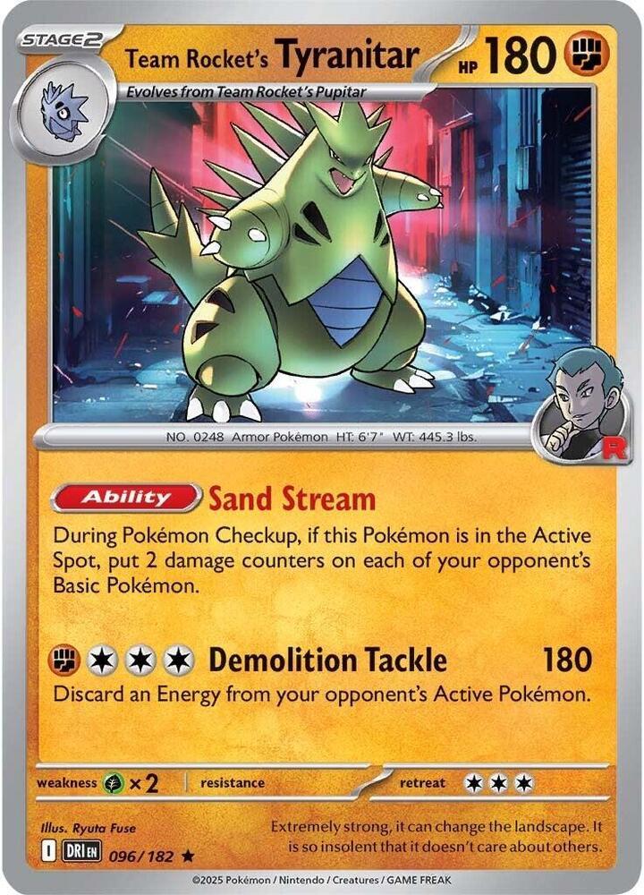 Team Rocket's Tyranitar 096/182 Destined Rivals card