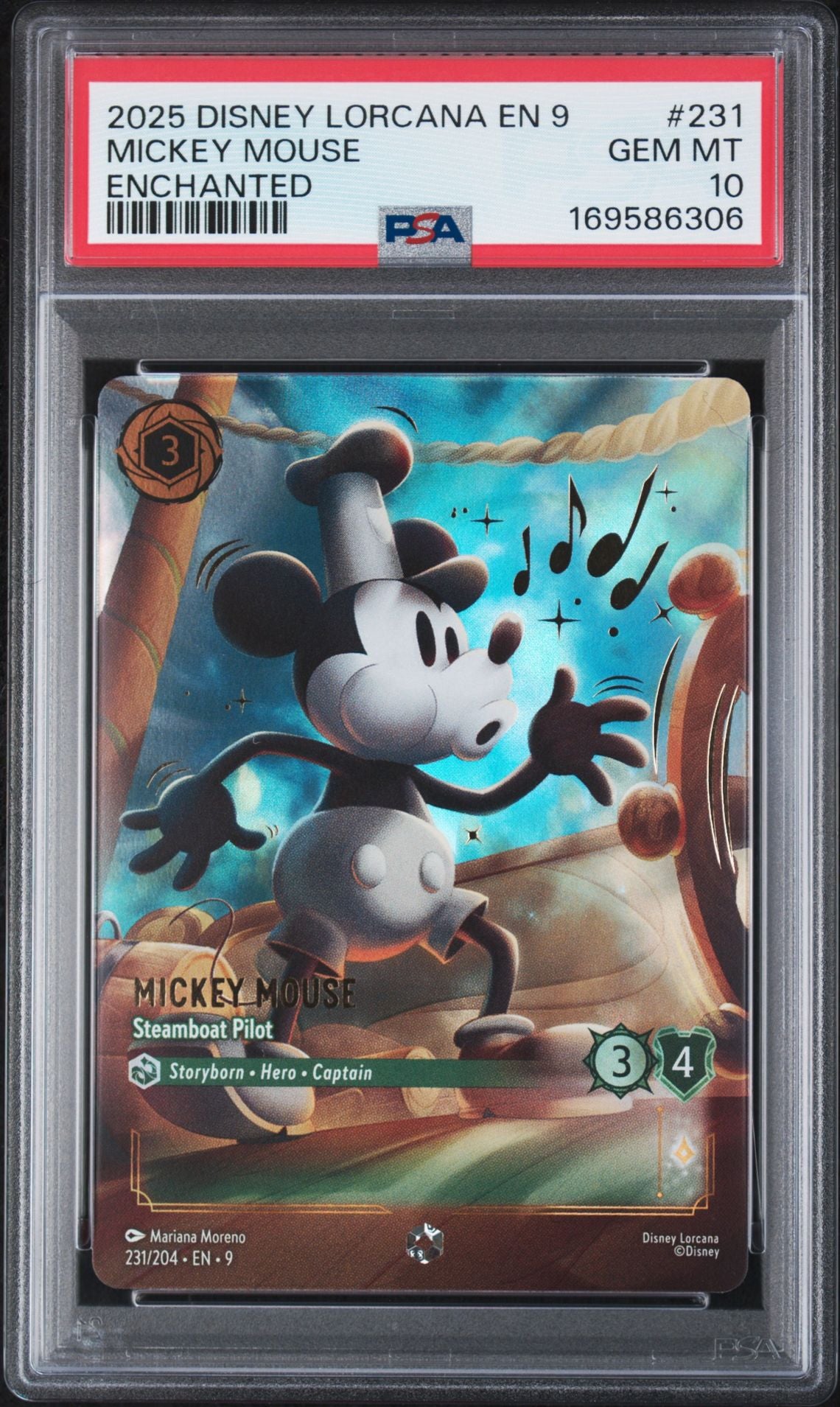 PSA 10 Mickey Mouse - Steamboat Pilot - 231 - Fabled - Cert 169586306 - PSA slab front