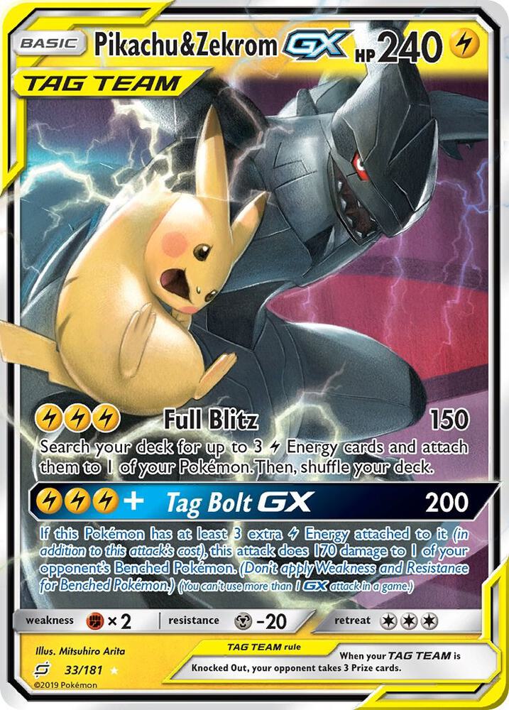 Pikachu & Zekrom GX - 33/181 - Ultra Rare - Team Up