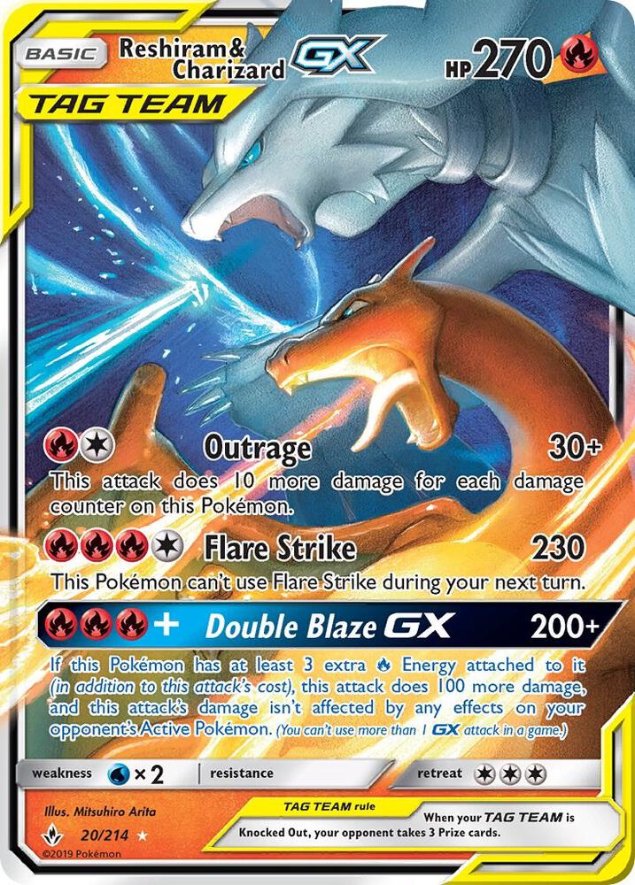 Reshiram & Charizard GX - 20/214 - Ultra Rare - Unbroken Bonds