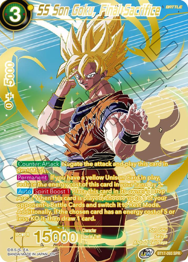 SS Son Goku, Final Sacrifice (SPR) - BT17-093 - Special Rare - Ultimate Squad