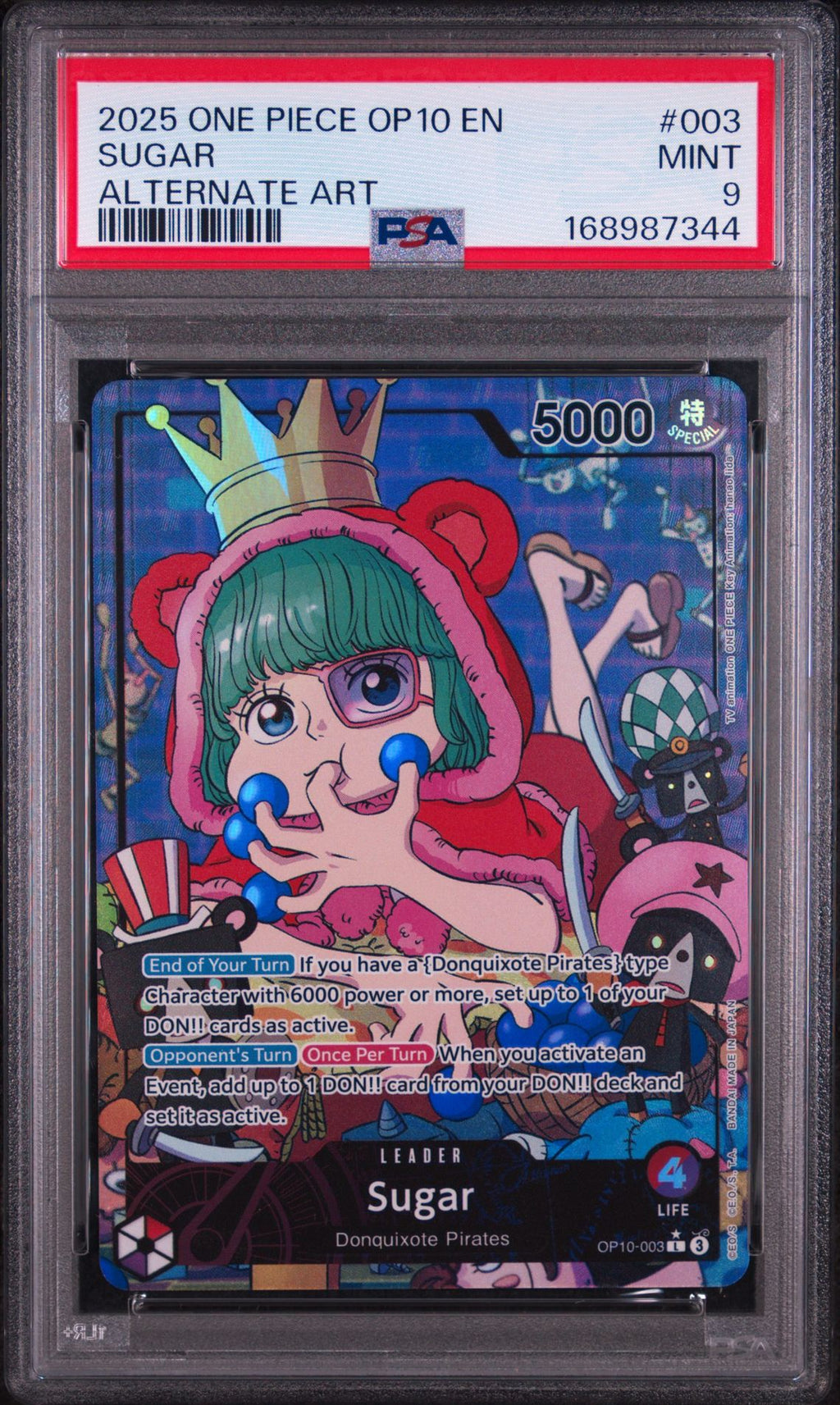 PSA 9 Sugar (Alternate Art) - OP10-003 - L - Royal Blood - Cert 168987344 front