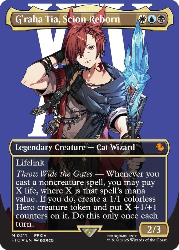G'raha Tia, Scion Reborn (Borderless) (Surge Foil) - 211 - M - Commander: FINAL FANTASY