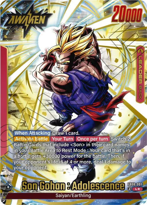 Son Gohan : Adolescence - FB08-001 (Alternate Art) - Leader - Saiyan's Pride