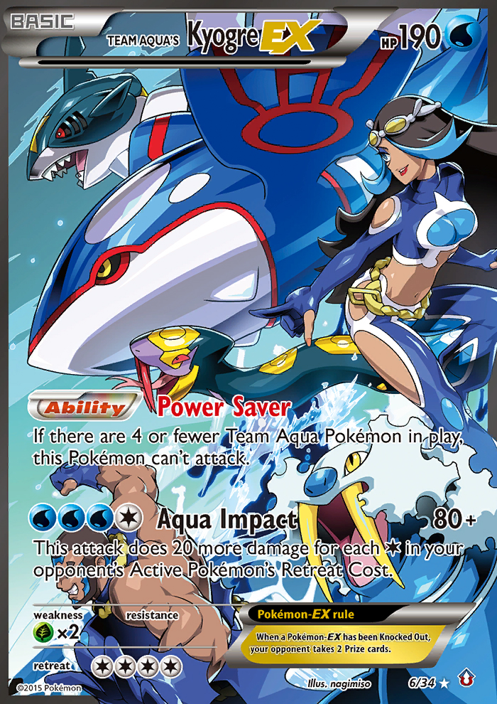 Team Aqua's Kyogre EX (Full Art) - 6/34 - Ultra Rare - Double Crisis