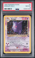 PSA 8 Gengar - 5/62 - Holo Rare - Fossil - Cert 168661639 front