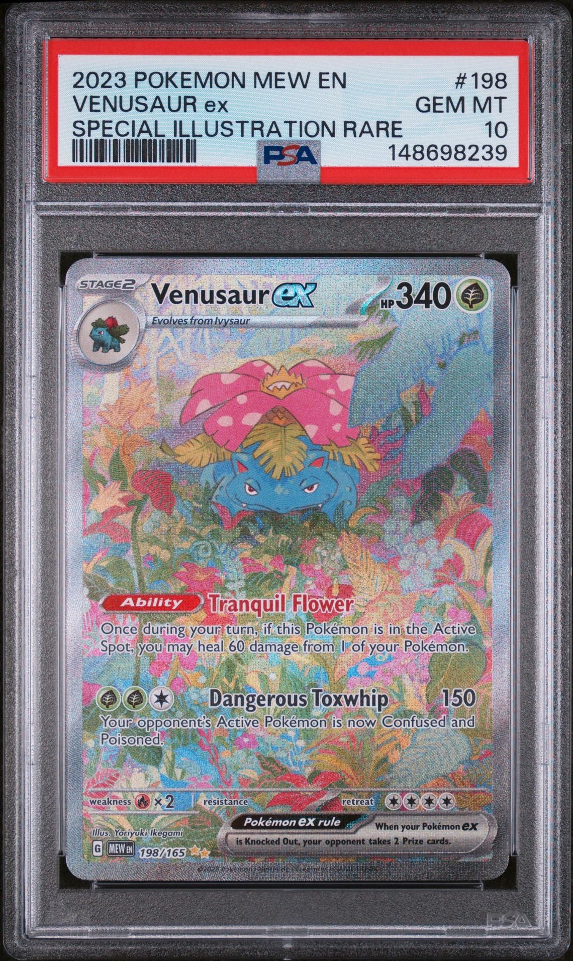 PSA 10 Venusaur ex - 198/165 - Special Illustration Rare - Scarlet & Violet 151 - Cert 148698239 front