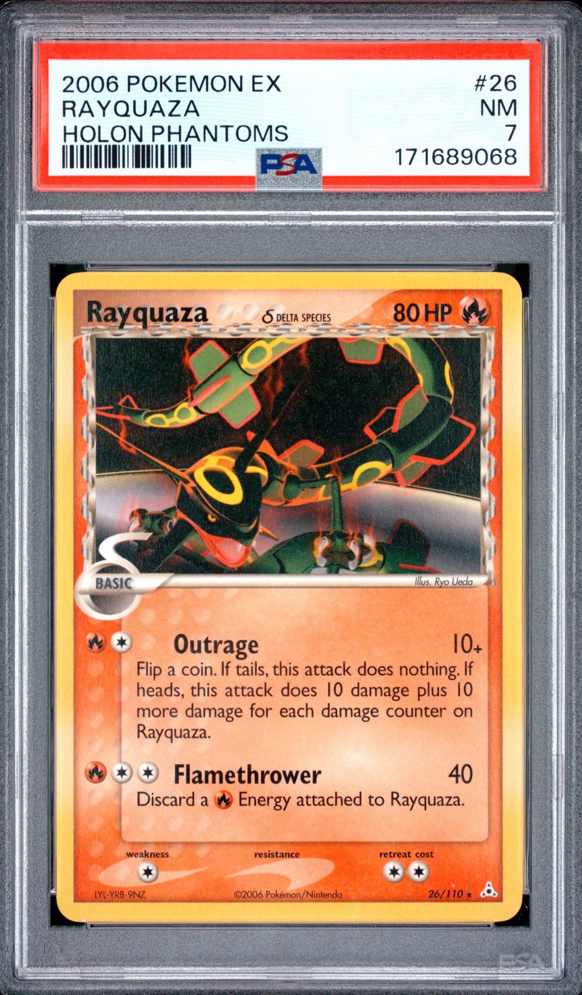 PSA 7 Rayquaza (Delta Species) - 26/110 - Rare - Holon Phantoms front