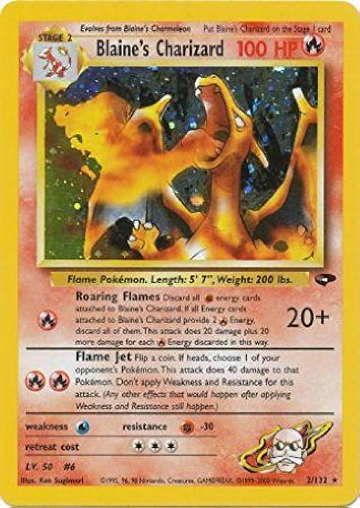 Blaine's Charizard 2/132 Gym Challenge Holo (Unlimited) - sample image