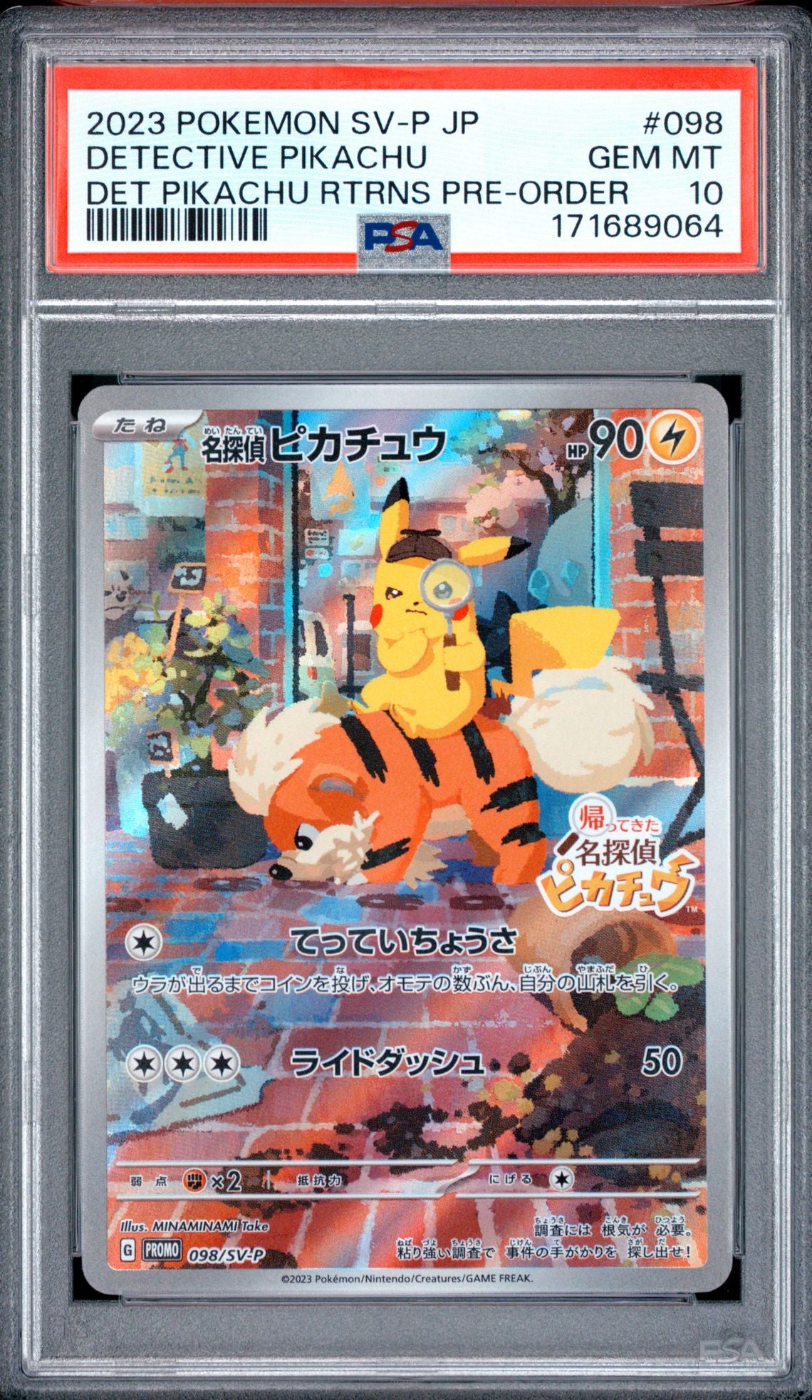 PSA 10 Detective Pikachu - 098/SV-P - Promo - SV-P Promos (Japanese) #171689064 front