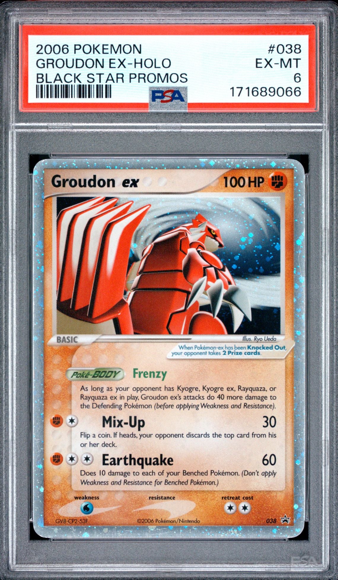 PSA 6 Groudon ex - 038 - Holo Promo - Nintendo Black Star Promos front