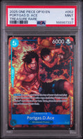 PSA 9 Portgas.D.Ace (Treasure Rare) - OP08-052 - TR - Royal Blood - Cert 168987337 front