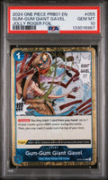 PSA 10 Gum-Gum Giant Gavel OP03-055 Jolly Roger Foil PRB01 graded slab