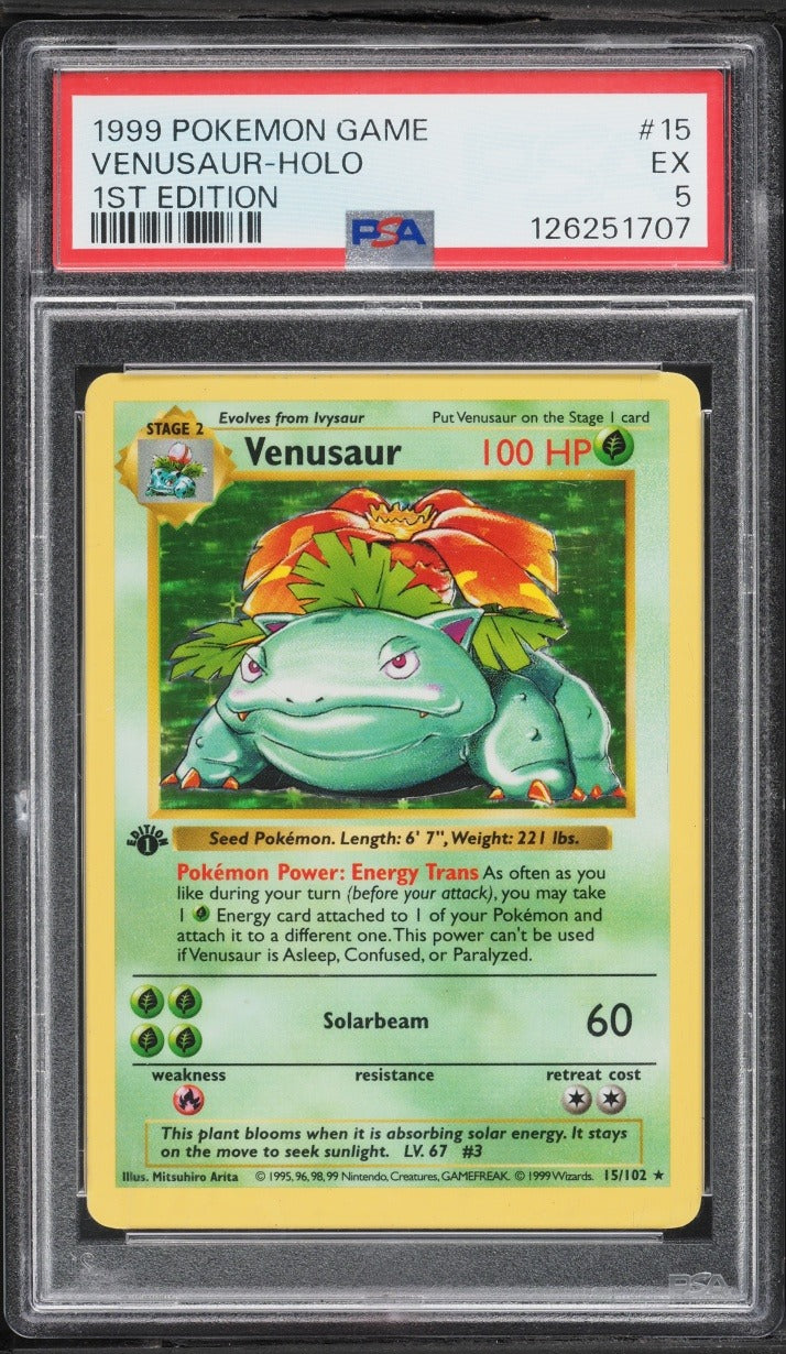 PSA 5 Venusaur 15/102 Holo 1st Edition Base Set