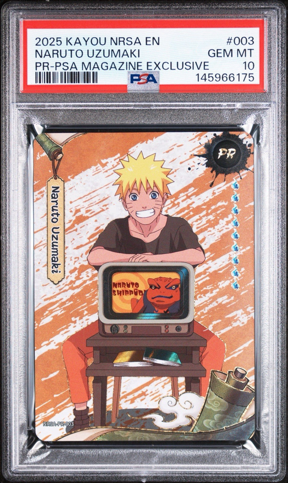 PSA 10 Naruto Uzumaki NRSA-PR-003 PSA Magazine Exclusive Kayou graded slab